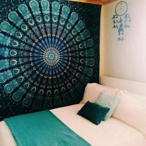 Mandala Tapestry Teal & Brown New in Package